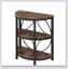 Table de bout de style demi-lune 23,62 po à 3 niveaux avec tablettes de rangement, peu encombrante et élégante pour le salon, la chambre à coucher et le vestibule