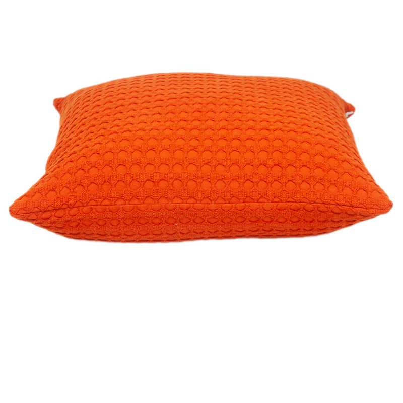 Parkland Collection Transitional Solid Orange Square 20" x 20" Pillow, Orange