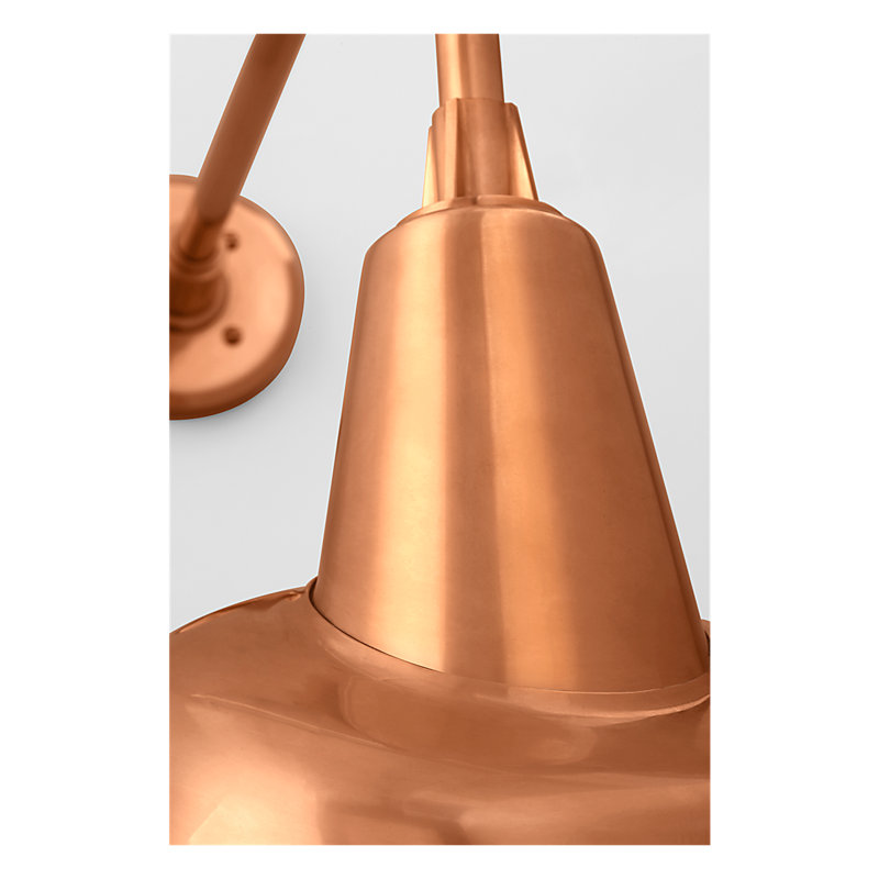 Thomas O'Brien, "Academy 20" Anchored Rex Barn Light in Soft Copper with 12.5" Tilted Bowers Shade