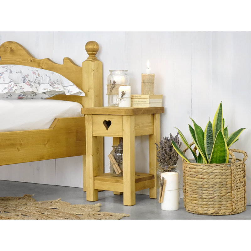 Schlueter 30cm W Solid Wood Bedside Table