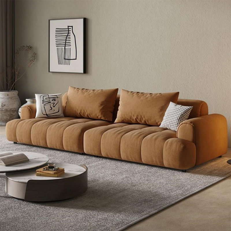 Canapé brun modulaire 100% polyester, Brun, 4, H 29,92 po x l 108,27 po x P 37,4 po
