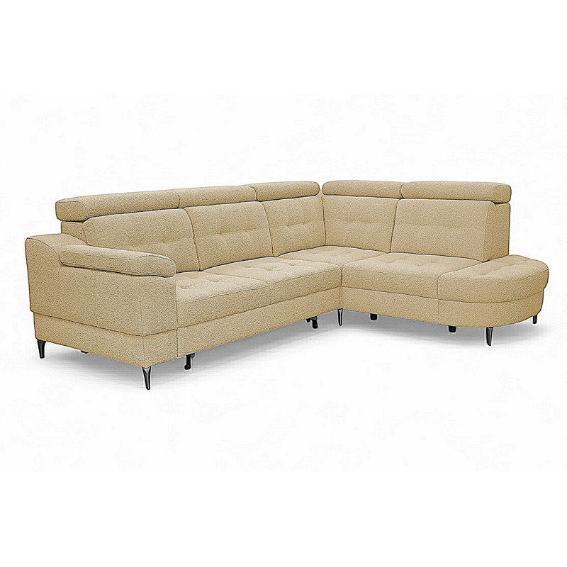 5 Seater Corner Sectional, Beige, Right Hand Facing