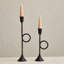 Tall Hand-Forged Cast Metal Taper Candleholder With Handle-873245133