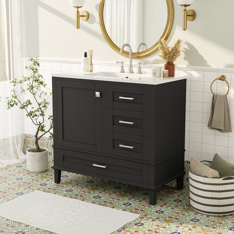 36" Bathroom Vanity, Black