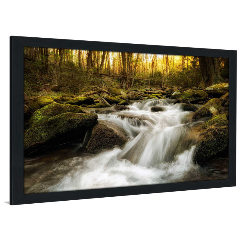 «Roaring Fourche», reproduction de photo, H 32 po x l 48 po x P 0,75 po, Cadre espresso