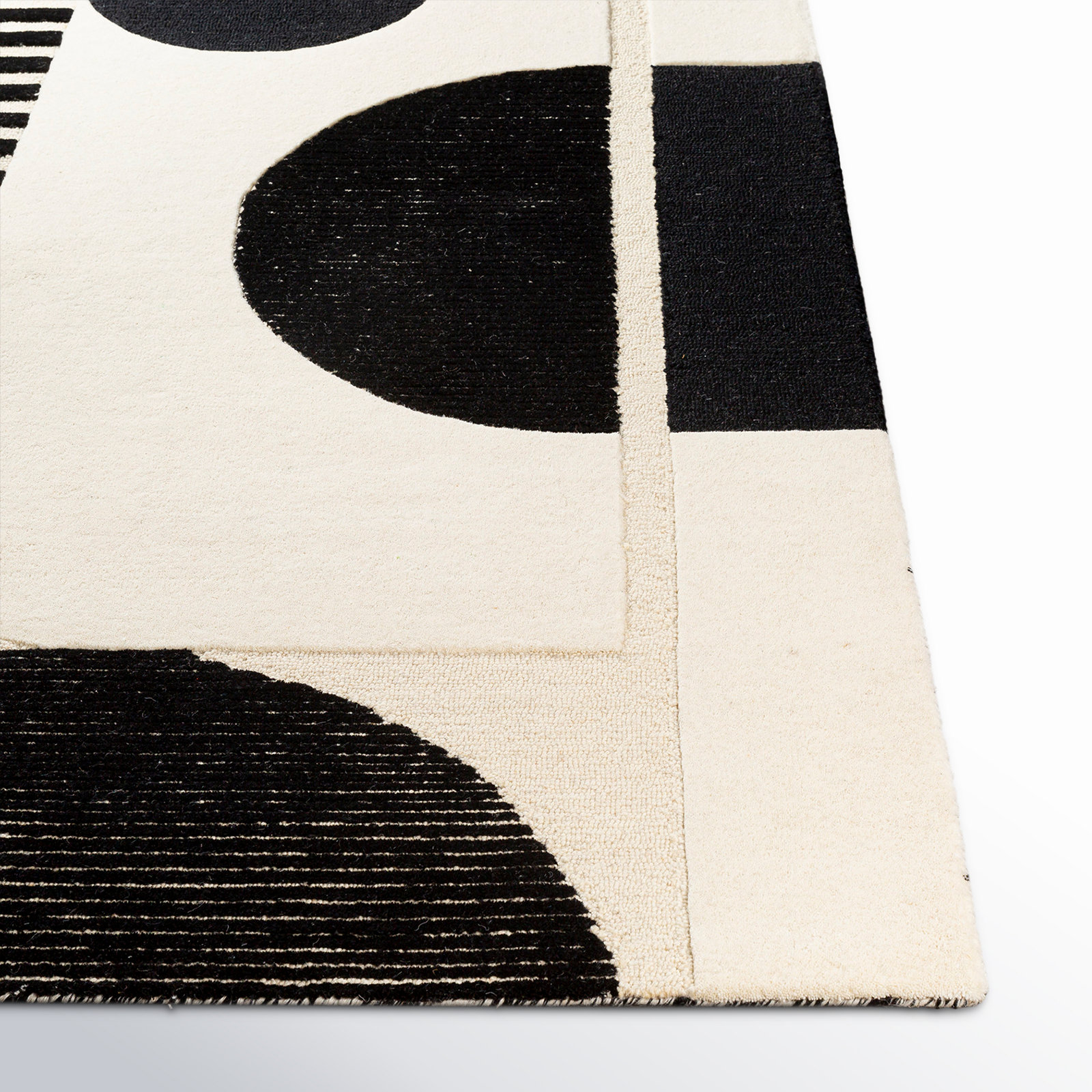 Sola Wool Cream/Black/Light Beige Rug, Rectangle 12' x 15'