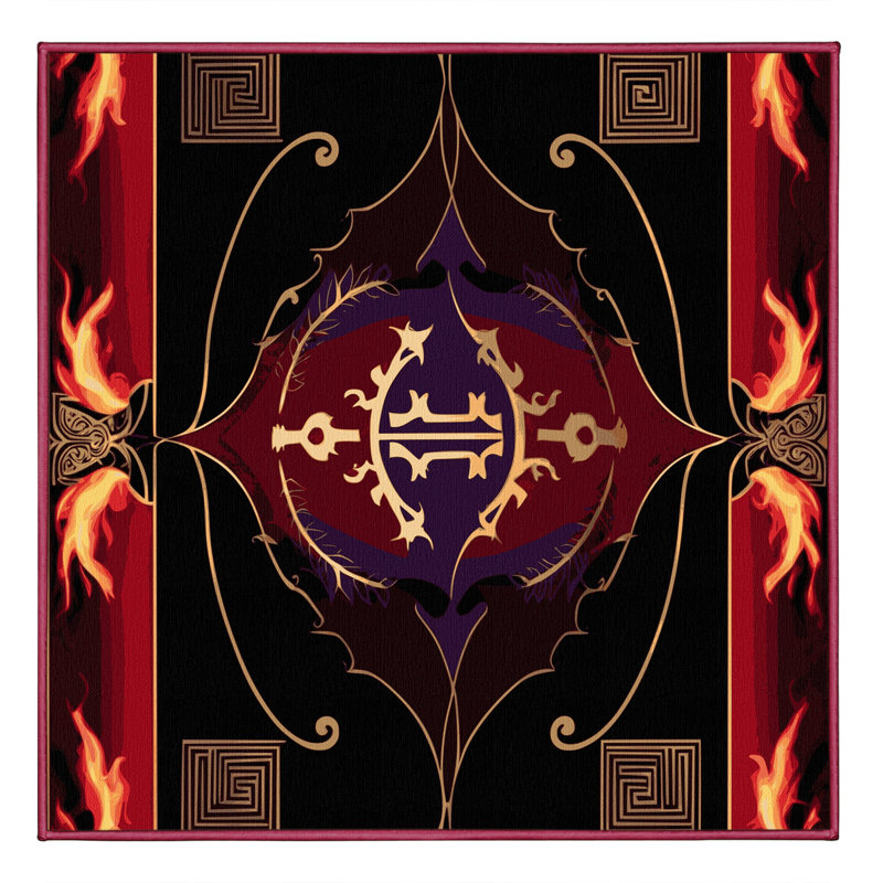 Acanthus Crest Rug, Square 6'
