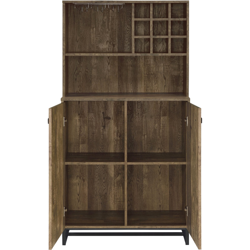 Harlie Rustic Oak 2-doors Wine Cabinet
