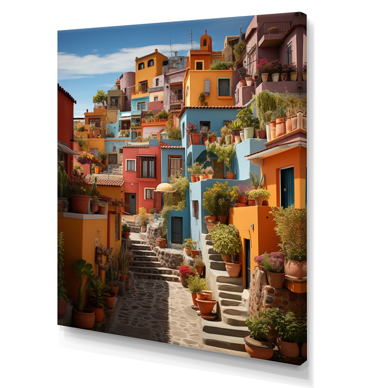 Madeehah Colorful Mexico Colorful Casas This IX sur impression sur toile, H 32 po x l 24 po x P 1 po, Toile tendue