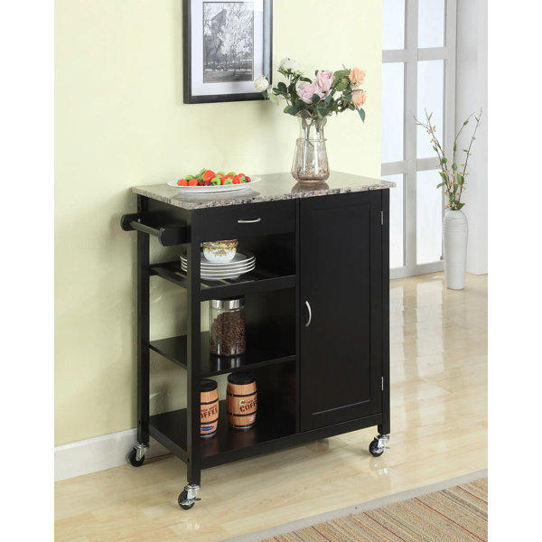 Red Barrel Studio® Auden Kitchen Cart with Faux Marble Top & Reviews ...