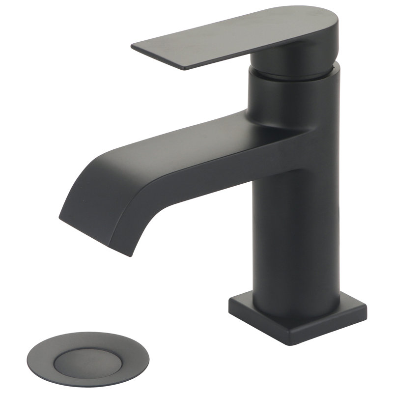 I4 Single-handle Bathroom Faucet with Drain Assembly, Matte Black