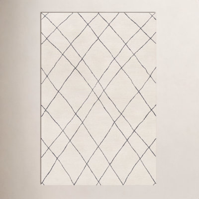 Seaton Black Cream Hand-Tufted Abstract Wool Rug