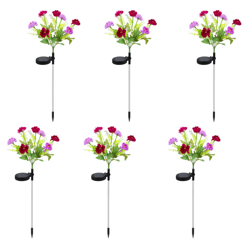 6-Pack Solar Snow Chain Flower Lights - Purple