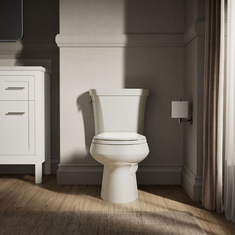 Wellworth™ 1.6 GPF Round Two-Piece Toilet (Seat Not Included), Biscuit, Left-Hand