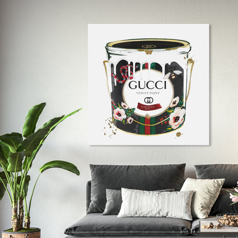 Black and Gold Fashion Glam Framed Canvas Print, 30" x 30"