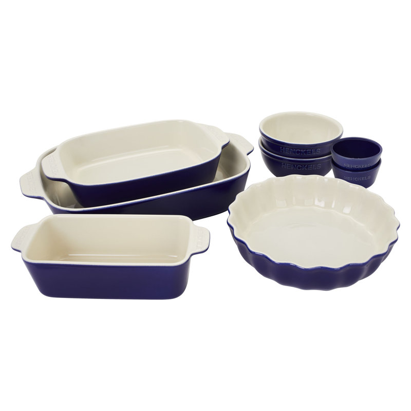 Ceramic 8 Piece Bakeware Set, Dark Blue