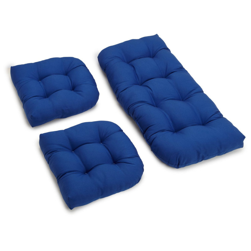 Indoor 5'' Loveseat Seat Cushion, Bleu royal