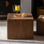 Ensemble de 2 tables basses en MDF imitation bois imitation grain de bois, table d'appoint cubique, pour petit salon, entièrement assemblée, noyer-1272868952