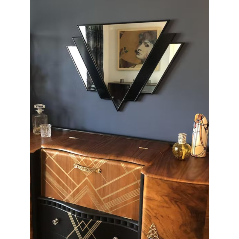 Flat Wall Mirror, Black