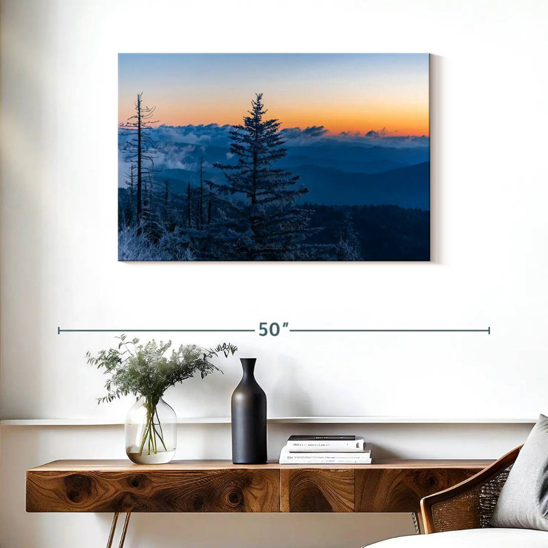 Alvord Snowy Mountain Trees, 24'' H x 36'' W