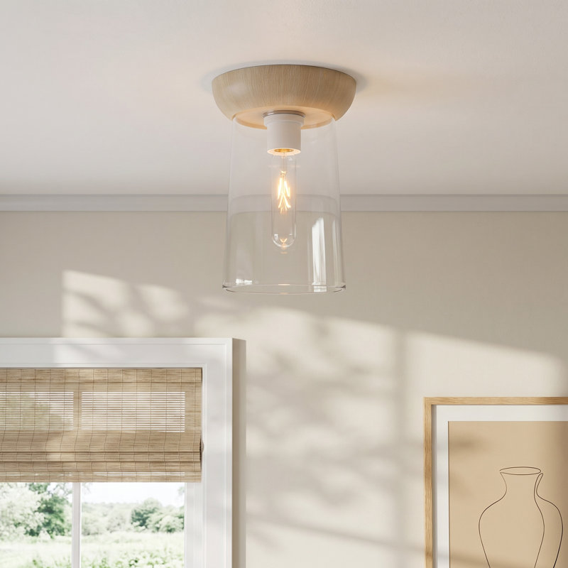 Tabitha Glass Flush Mount, White