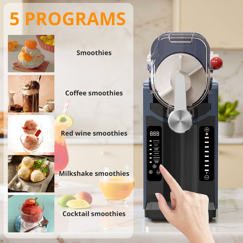 Slushie Machine, 15-Minute Slushy Machine(Fastest Results) For Home, Frozen Drink And Slushie Maker With 6 Preset Programs, 12-hours long-lasting cooling