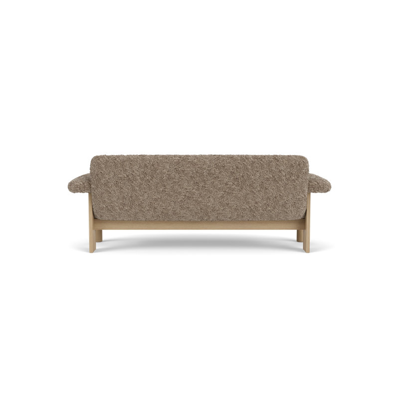 Brasilia Loveseat, Sahara Sheepskin, Natural Oak
