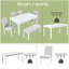 Ensemble de table de salle à manger en bois 6 pièces, table de salle à manger en bois avec 4 chaises rembourrées et banc pour 6 personnes, ensemble de table de salle à manger rectangulaire avec décoration en cristal pour la cuisine, la salle à manger, blanc