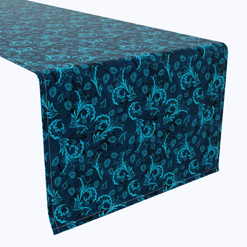 Table Runner, 100% Cotton, Floral 163, 90" x 16"