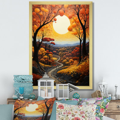«Wattrelos Countryside Autumnal Canopy Patchwork I», reproduction d'art sur toile