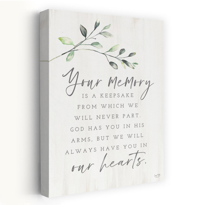 Your Memory - Contemporary Bereavement Inspirational, H 32 po x l 48 po