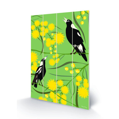 Magpies 1 Piece Wall Art