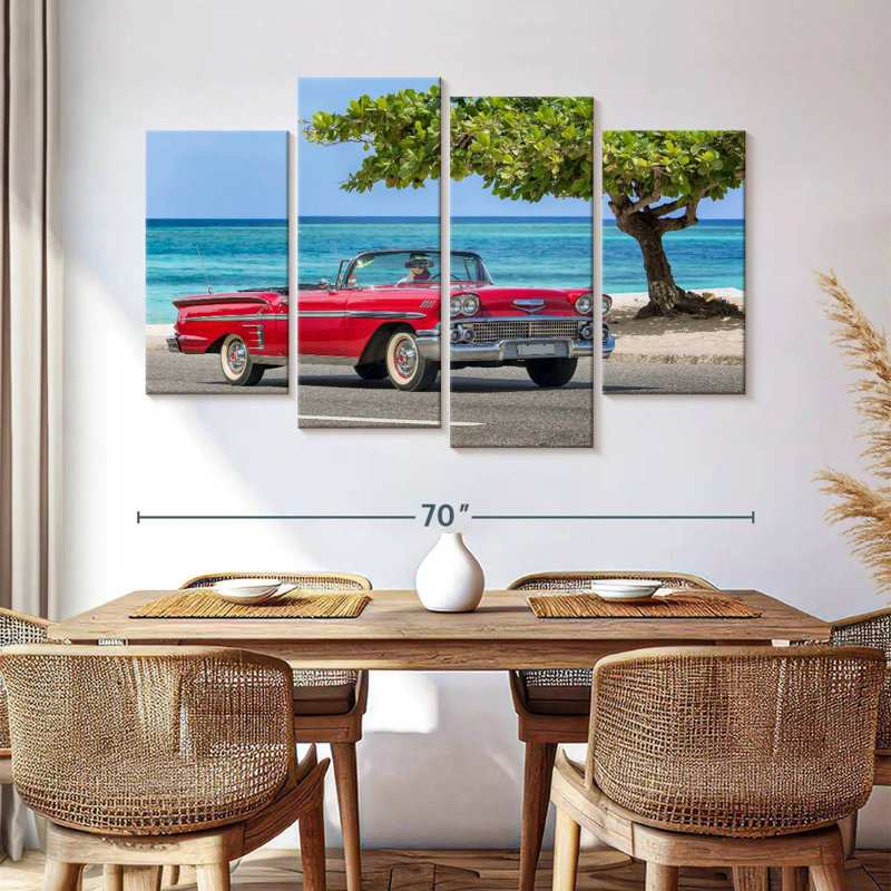 Mehar Red Cabriolet, 42" H x 68" W