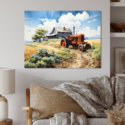 «Farmhouse Tractor», art mural en métal