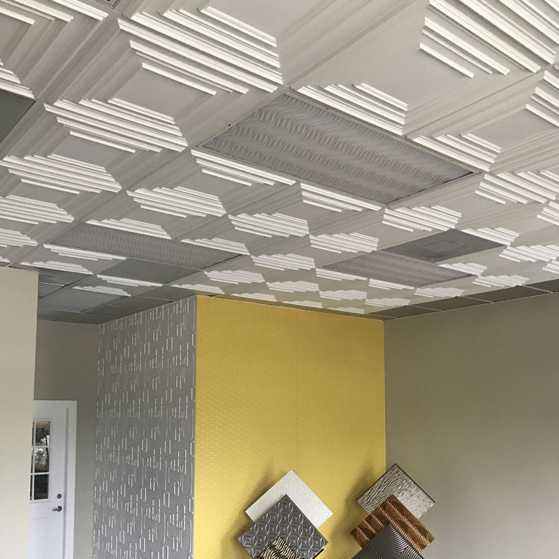 Carreau de plafond en PVC à coller ou à coller Schoolhouse, L 24 po x L 24 po, Blanc mat