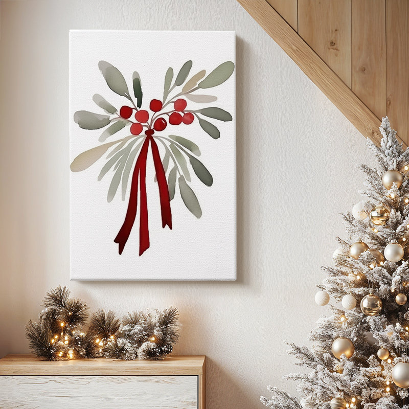 Mistletoe of Frostlit Whisper - Toile tendue avec châssis de qualité supérieure, H 60 po x l 40 po