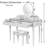 Luxury Vanity Table with Sunflower Mirror, Height-Adjustable Dressing Desk Set, 4 Storage Drawers & Padded Stool for Bedroom, Silver