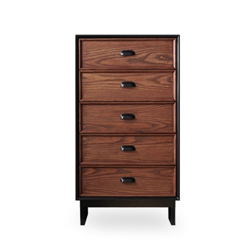 Armoire d'appoint en bois manufacturé noir massif