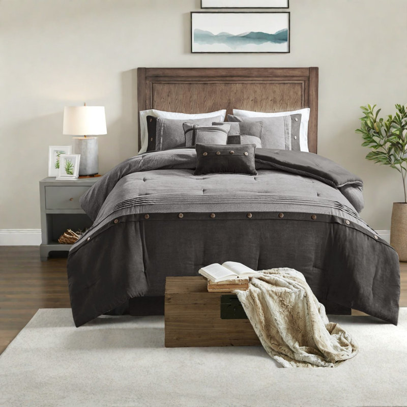Soft Queen Bedding Sets, Polyester Faux Suede Rustic Home Comfort