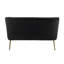 Delmon Velvet Loveseat with Gold Chrome Legs-2143574464