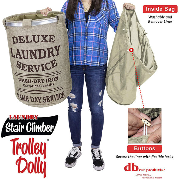 Dbest Products Bigger Trolley Dolly Carrello Montascale Blu: Pieghevole, 6 Ruote, Borsa Capiente, Portata 68 Kg