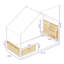 Lit simple Montessori avec structure de toit, lit pour tout-petit Lit simple pour enfants avec garde-corps de sécurité, lit Montessori pour garçons, cadre de lit robuste pour enfants