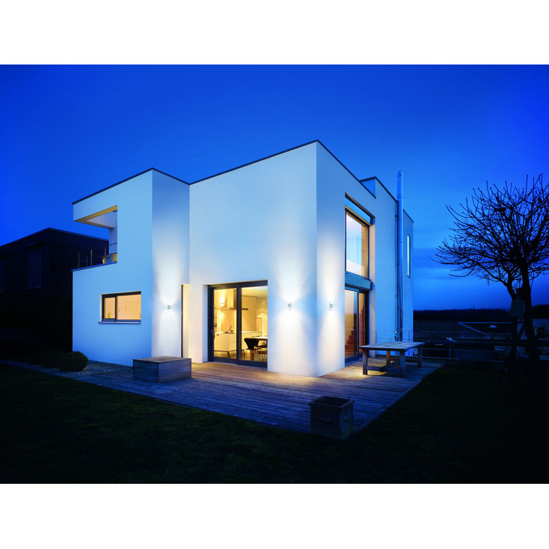 LED Outdoor Wall Light L 910 S Motion Sensor Up-/Downlight Softlight Manual Override, Silver