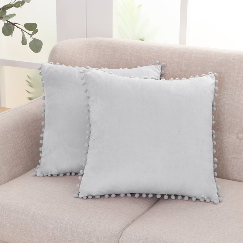 Knowles Square Cushion Cover, 46cm H x 46cm W x 1cm D, Baby Grey