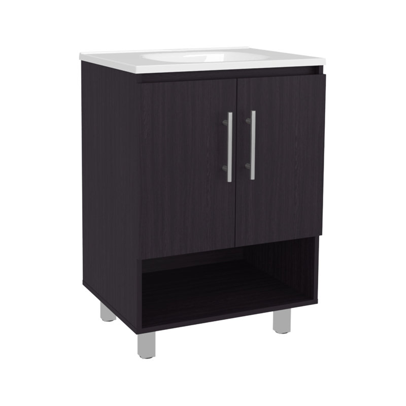 Meuble-lavabo autoportant avec portes doubles