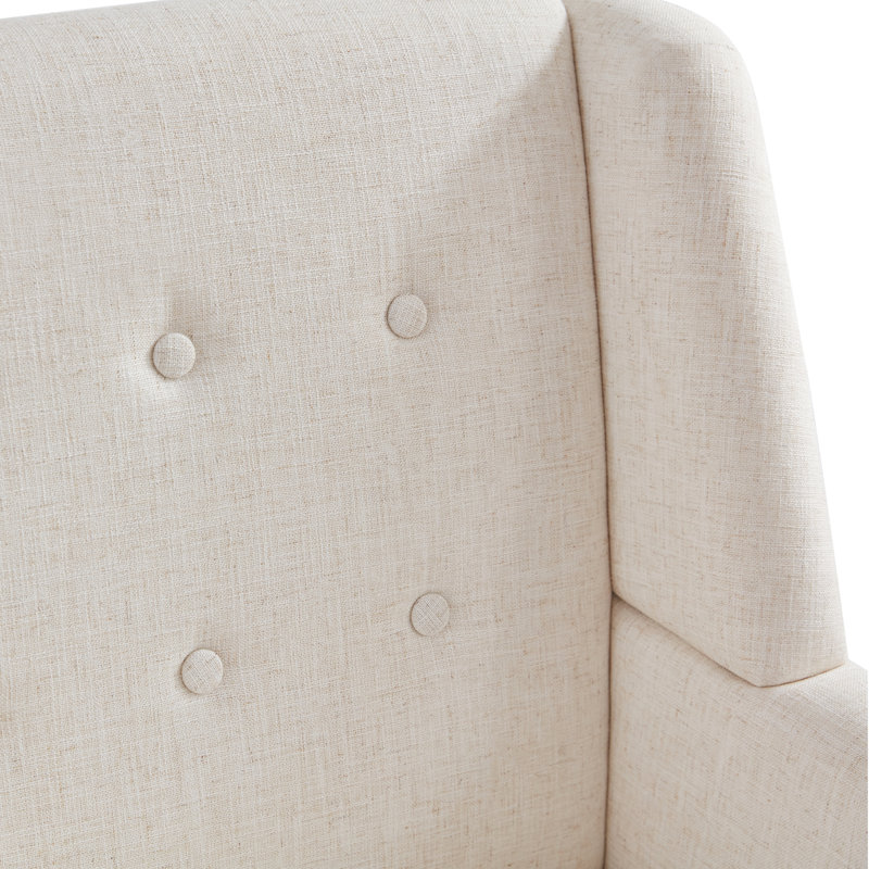 Halcott 29.2'' Wide Tufted Armchair, Beige Polyester Blend