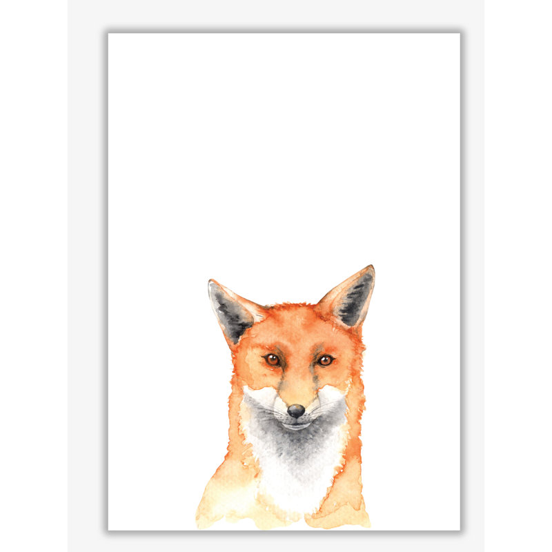 Forest Friends, Fox - Painting, No Frame, 30 cm H x 21 cm W x 1 cm D