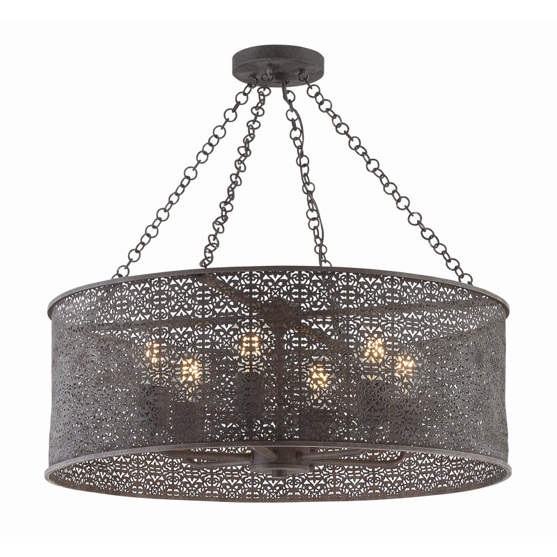 Lustre tambour unique à 6 lumières Kaeleigh