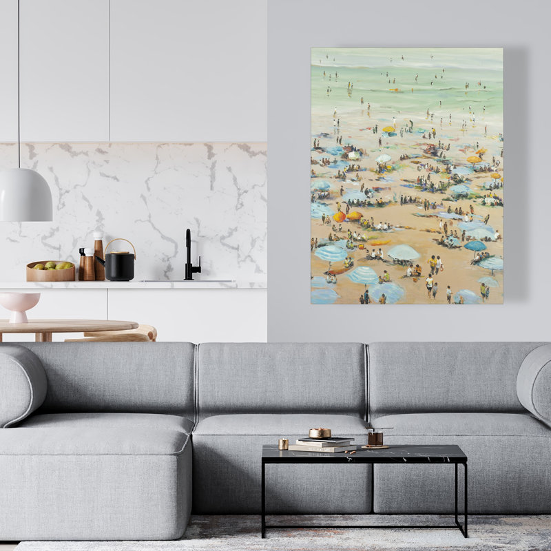 «People at the Beach - Sea Travel & Cartes», art sur toile pour la maison