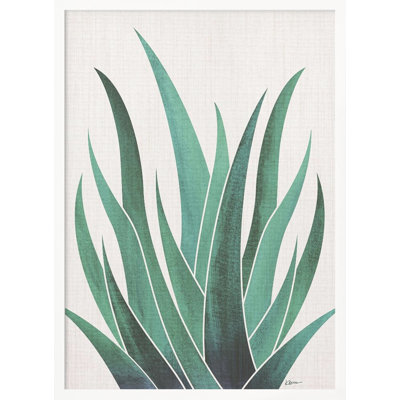 "Desert Agave Cactus" Framed Textured Wall Art